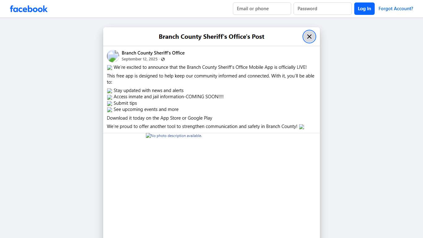 📲 We’re excited to... - Branch County Sheriff's Office | Facebook